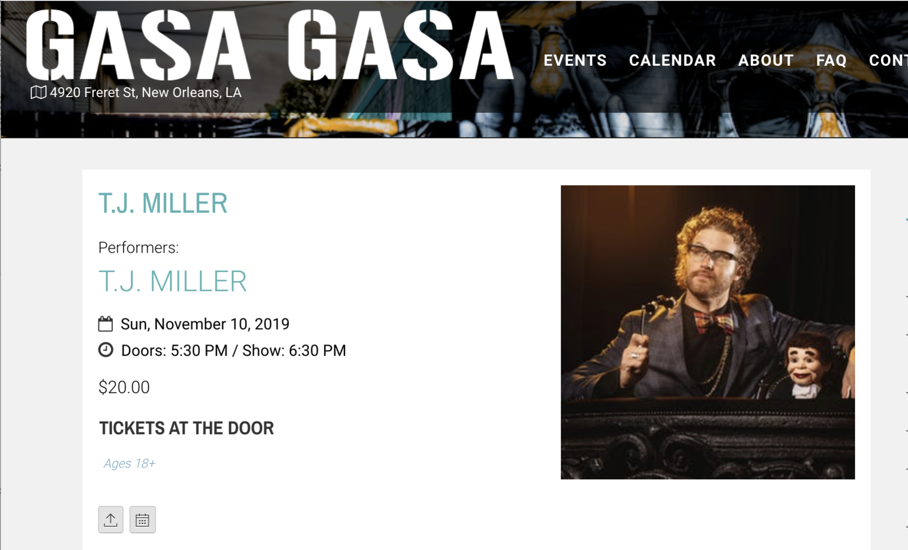 Gasa Gasa T.J. Miller tickets at the door